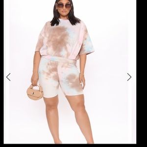 Clouded Judgement Tie Dye Short Set - Pink/combo